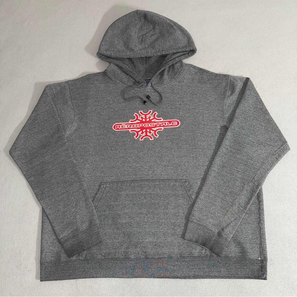 Vintage 90s Aeropostale Charcoal Hoodie XXL Sweatshirt Skater Hip Hop Streetwear